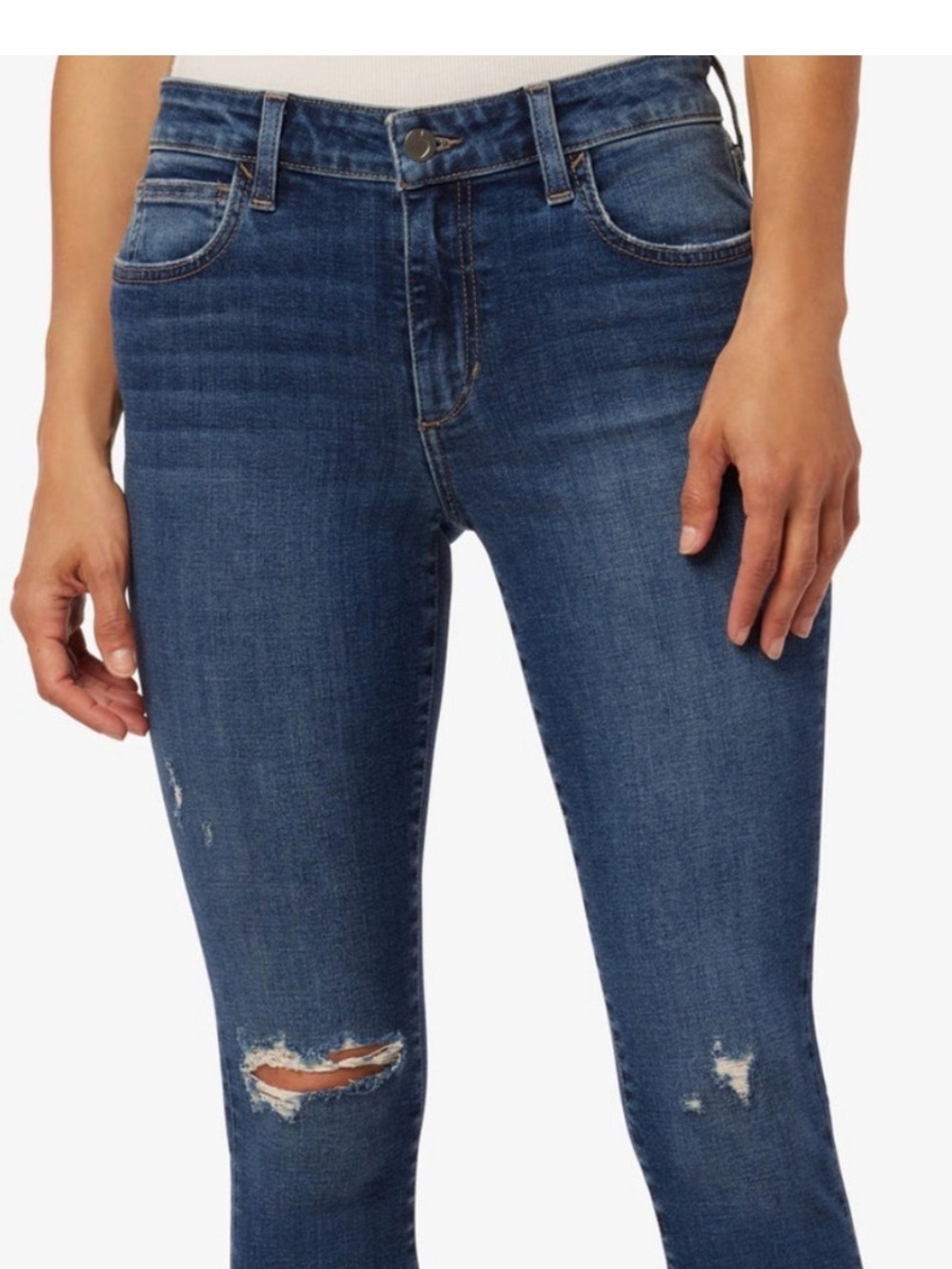 Joe's Jeans The Charlie High rise skinny distressed Jeans in Blue - size 30